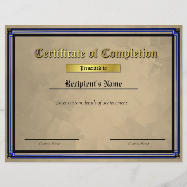 Flag-Zertifikat für benutzerdefinierte Thin Blue L (Vorderseite)