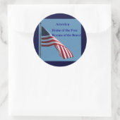 Flag, Zuhause der Frei! Runder Aufkleber (Tasche)