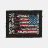 Flag Zuhause des freien wegen des tapferen Veteran Fleecedecke (Vorderseite (Horizontal))