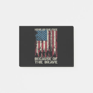 Flag Zuhause des freien wegen des tapferen Veteran Post-it Klebezettel
