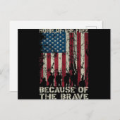 Flag Zuhause des freien wegen des tapferen Veteran Postkarte (Vorne/Hinten)