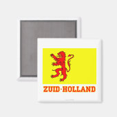 Flag Zuid-Holland mit Namen Magnet (Vorderseite/Rückseite)