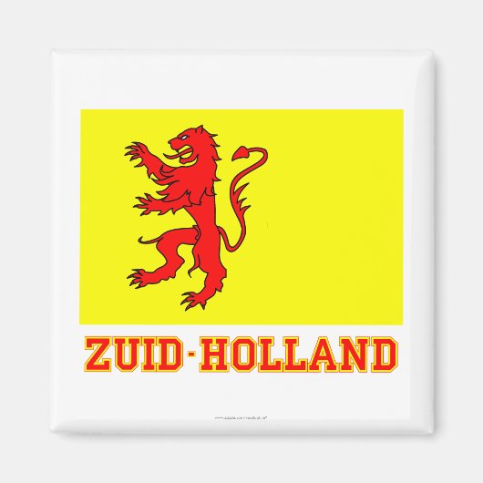 Flag Zuid-Holland mit Namen Magnet (Vorne)