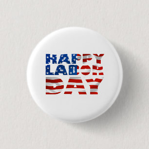 Flag zum glücklichen Arbeitstag der USA Button