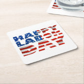 Flag zum glücklichen Arbeitstag der USA Rechteckiger Pappuntersetzer (angewinkelt)