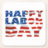 Flag zum glücklichen Arbeitstag der USA Rechteckiger Pappuntersetzer (Vorderseite)