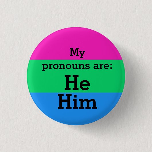 Flag zur Polysexualität mit Er/Ihm Button (Vorderseite)