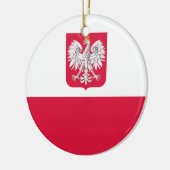 Flaga Polski - polnische Flagge mit Wappen Keramik Ornament (Links)