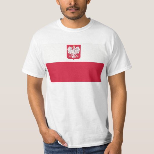 Flaga Polski z godłem - Flagge von Polen T-Shirt (Vorderseite)