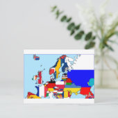 FLAGEN DER EUROPA-KARTE POSTKARTE (Stehend Vorderseite)