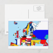 FLAGEN DER EUROPA-KARTE POSTKARTE (Vorne/Hinten)