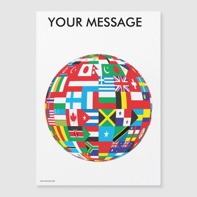 FLAGEN DER WELT MAGNETKARTE (Vorderseite)