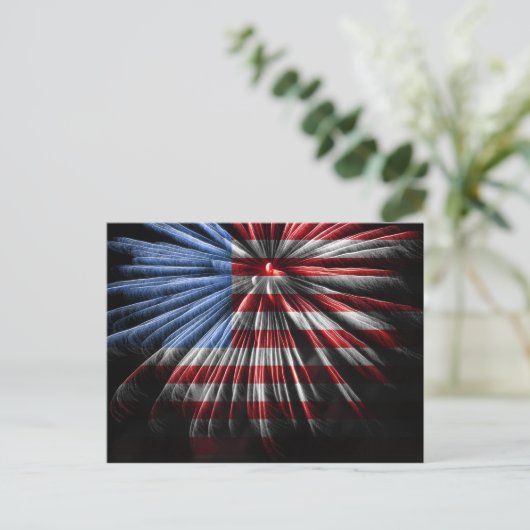 FlagFireworks Postkarte (Stehend Vorderseite)