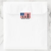 Flagge 911 runder aufkleber (Tasche)