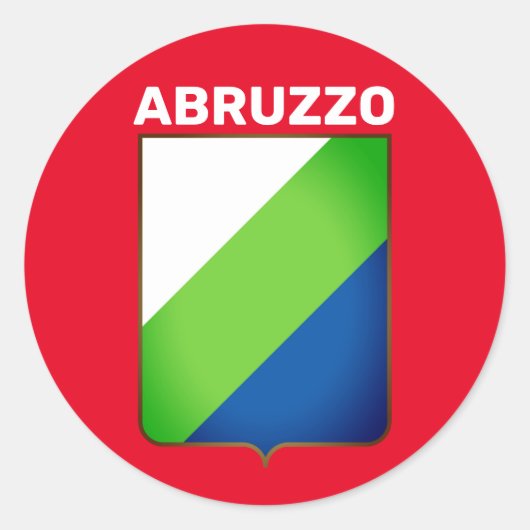 Flagge Abruzzen (Italien) Runder Aufkleber (Vorderseite)