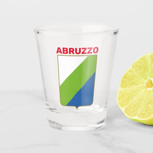 Flagge Abruzzen (Italien) Schnapsglas (Vorderseite)