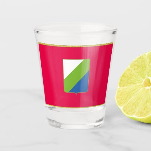 Flagge Abruzzen (Italien) Schnapsglas (Vorderseite)