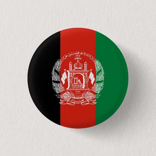 Flagge Afghanistans Button (Vorderseite)