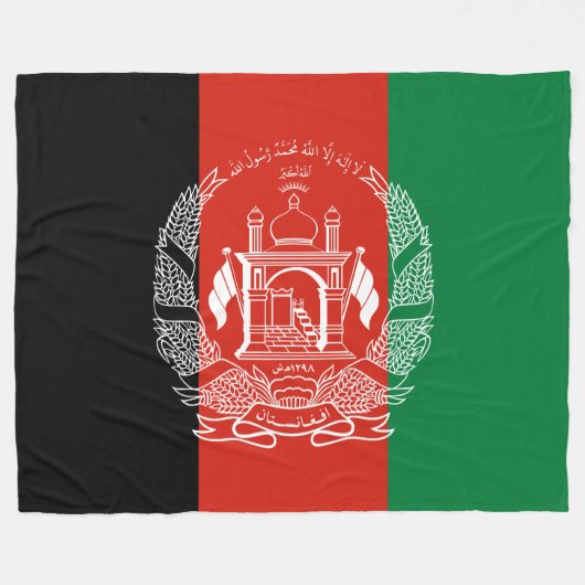 Flagge Afghanistans Fleecedecke (Vorderseite (Horizontal))
