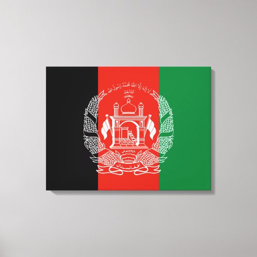 Flagge Afghanistans Leinwanddruck (Vorderseite)