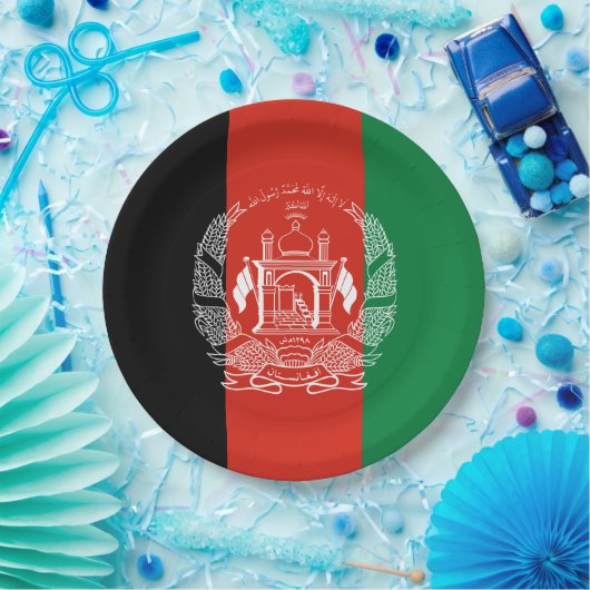 Flagge Afghanistans Pappteller (Party)