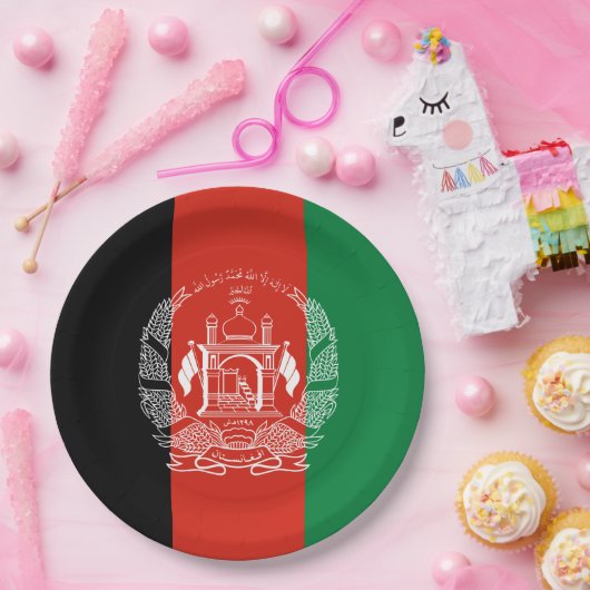 Flagge Afghanistans Pappteller (Party)