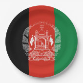 Flagge Afghanistans Pappteller (Vorderseite)