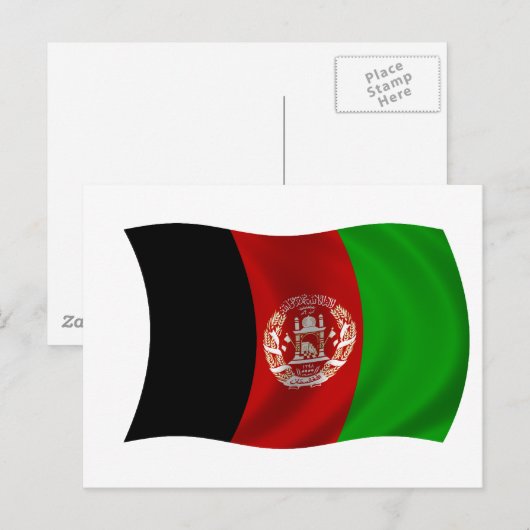 Flagge Afghanistans Postkarte (Vorne/Hinten)
