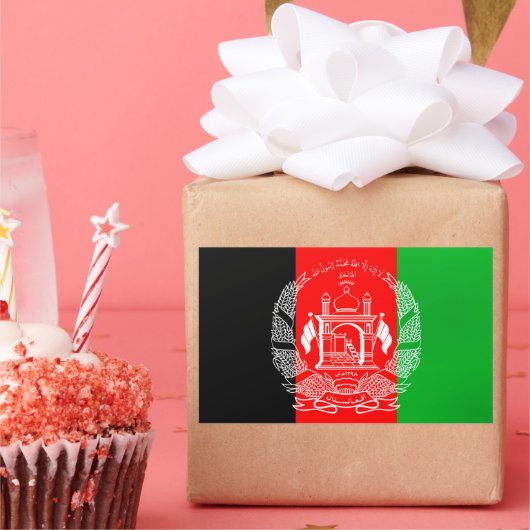 Flagge Afghanistans Rechteckiger Aufkleber (Party)