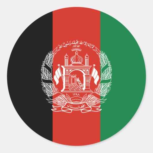 Flagge Afghanistans Runder Aufkleber (Vorderseite)