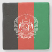 Flagge Afghanistans Steinuntersetzer (Vorderseite)