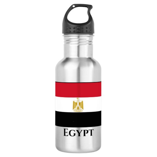 Flagge Ägyptens (Ägyptisch) Edelstahlflasche (Vorderseite)
