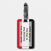 Flagge Ägyptens Easy ID Persönliche Daten Gepäckanhänger (Rückseite vertikal)