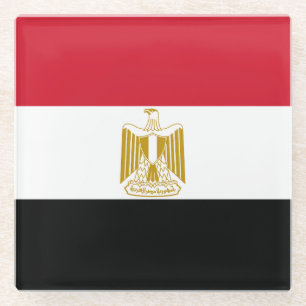 Flagge Ägyptens Glasuntersetzer