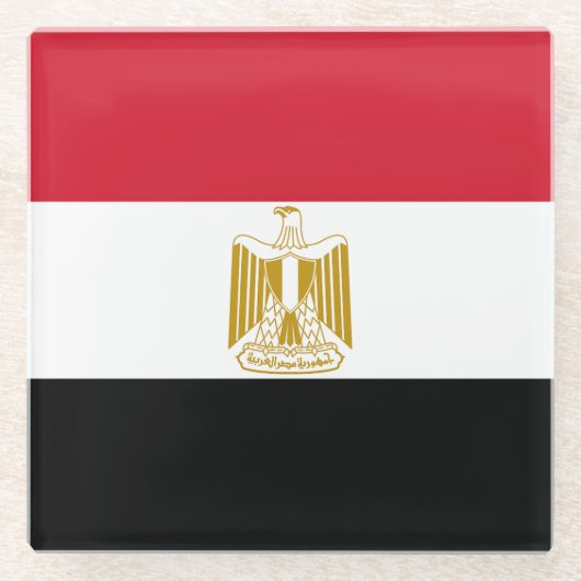 Flagge Ägyptens Glasuntersetzer (Vorderseite)