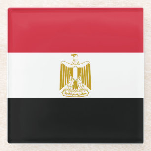 Flagge Ägyptens Glasuntersetzer