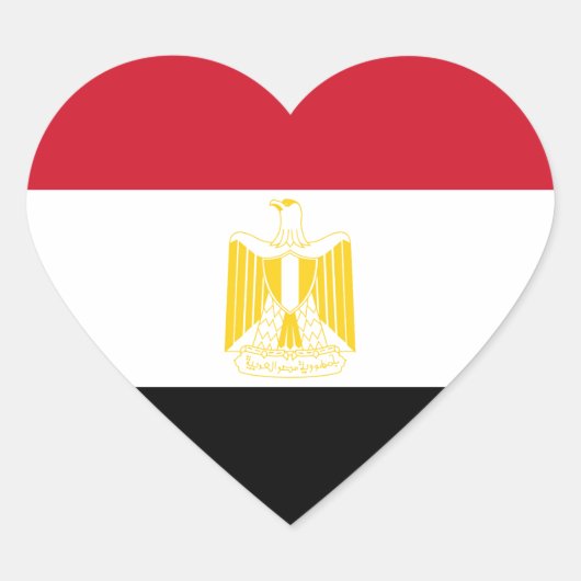 Flagge Ägyptens Herz-Aufkleber (Vorderseite)