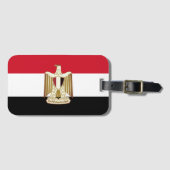 Flagge Ägyptens (mit größerem Wappen) Gepäckanhänger (Vorderseite (Horizontal))