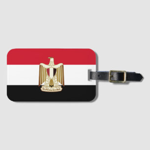 Flagge Ägyptens (mit größerem Wappen) Gepäckanhänger