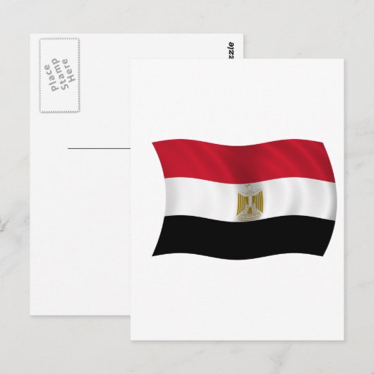 Flagge Ägyptens Postkarte (Vorne/Hinten)