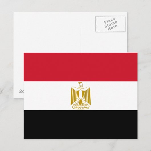 Flagge Ägyptens Postkarte (Vorne/Hinten)