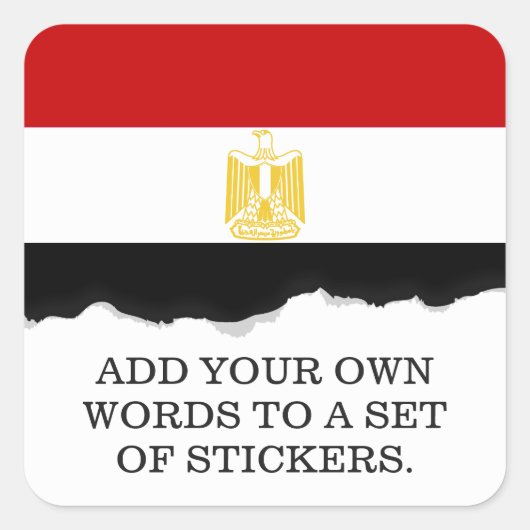 Flagge Ägyptens Quadratischer Aufkleber (Vorderseite)