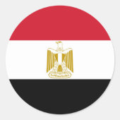 Flagge Ägyptens Runder Aufkleber (Vorderseite)