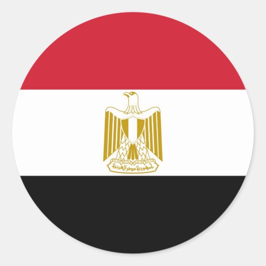 Flagge Ägyptens Runder Aufkleber (Vorderseite)