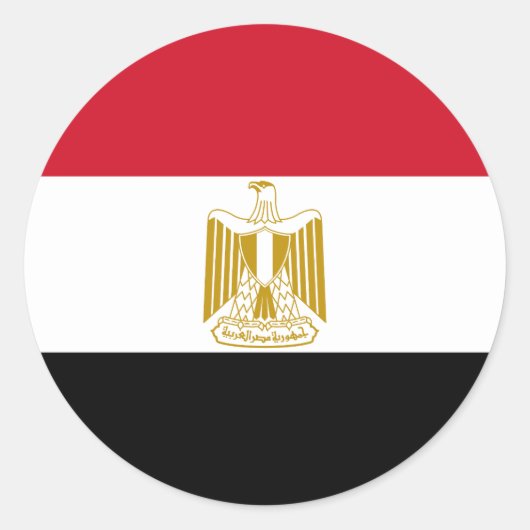 Flagge Ägyptens Runder Aufkleber (Vorderseite)