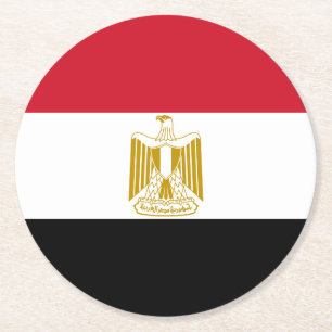 Flagge Ägyptens Runder Pappuntersetzer