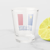 Flagge Akadiens Schnapsglas (Rückseite)