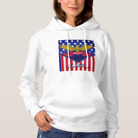 Flagge Alaska USA Hoodie (Vorderseite)