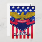 Flagge Alaska USA Postkarte (Vorne/Hinten)