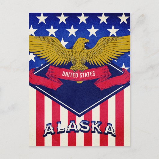 Flagge Alaska USA Postkarte (Vorderseite)